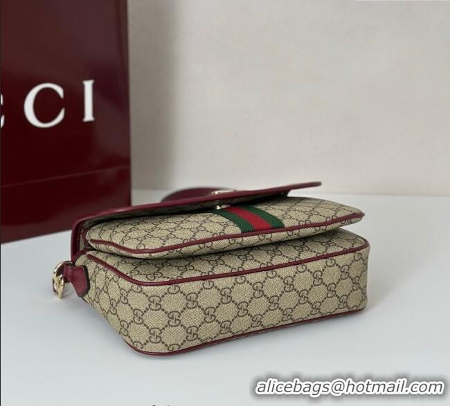 Best Price Gucci Ophidia GG Canvas medium top handle bag 836842 Ancora Red 2025