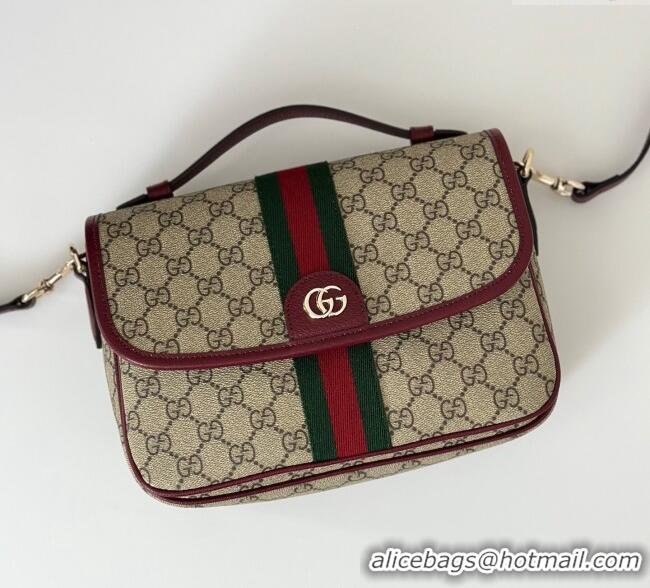 Best Price Gucci Ophidia GG Canvas medium top handle bag 836842 Ancora Red 2025