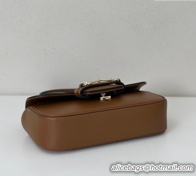 Buy Discount Gucci Horsebit 1955 Leather Small Top Handle Bag 815206 Brown 2025
