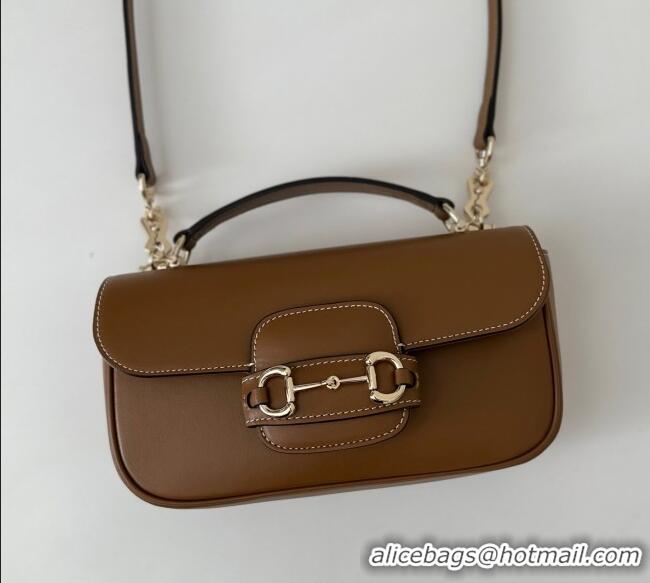 Buy Discount Gucci Horsebit 1955 Leather Small Top Handle Bag 815206 Brown 2025