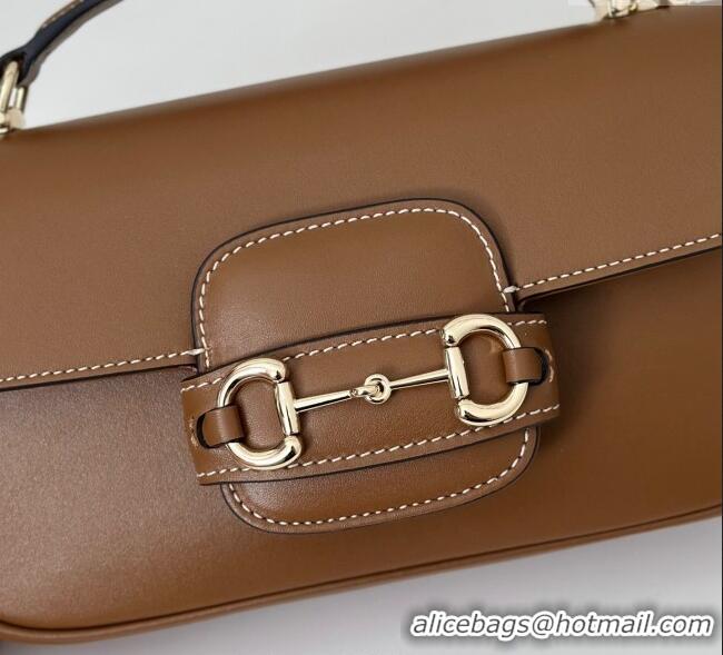 Buy Discount Gucci Horsebit 1955 Leather Small Top Handle Bag 815206 Brown 2025