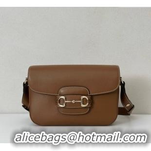 Original Cheap Gucci Horsebit 1955 Leather Soft Small Shoulder Bag 815178 Brown 2025