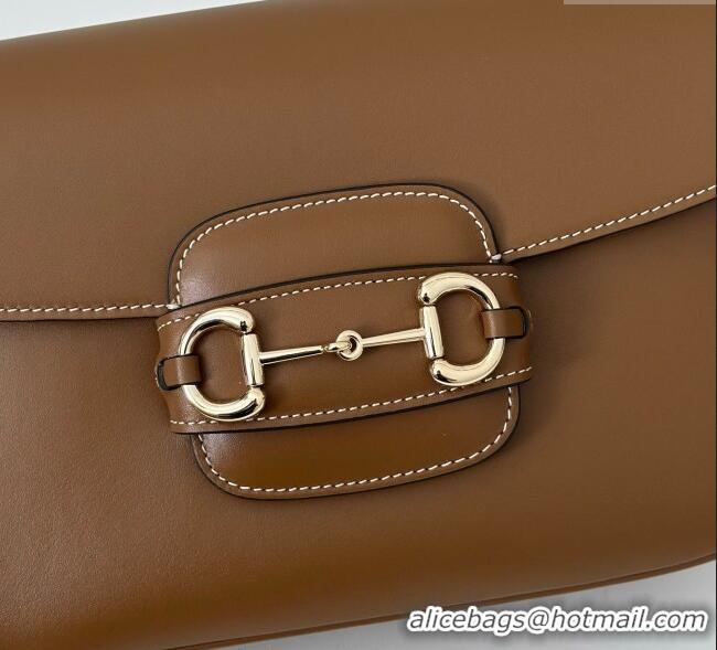 Original Cheap Gucci Horsebit 1955 Leather Soft Small Shoulder Bag 815178 Brown 2025