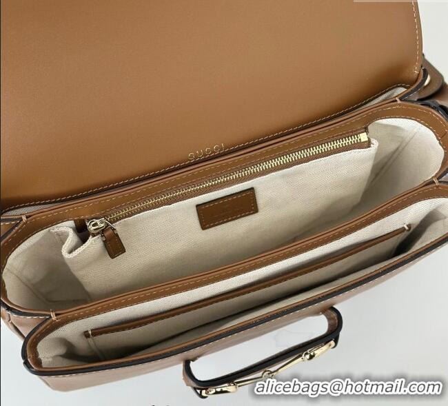 Original Cheap Gucci Horsebit 1955 Leather Soft Small Shoulder Bag 815178 Brown 2025