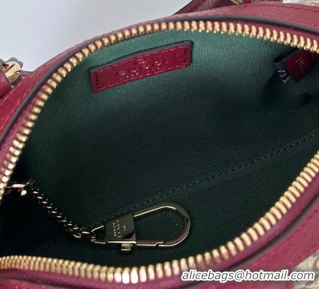 Top Design Gucci Ophidia GG Canvas mini boston bag 838478 Ancora Red 2025