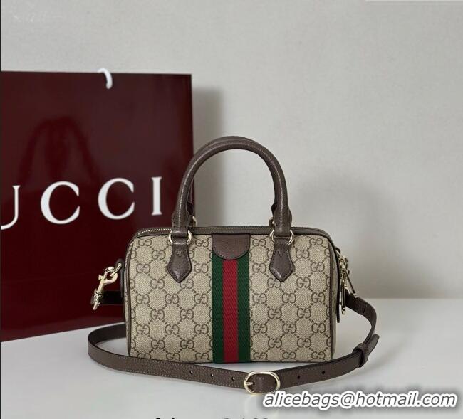 Unique Grade Gucci Ophidia GG Canvas small boston bag 841294 Brown 2025