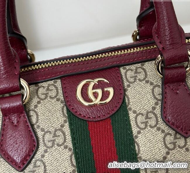 Famous Brand Gucci Ophidia GG Canvas small boston bag 841294 Ancora Red 2025