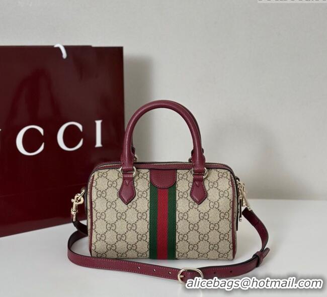 Famous Brand Gucci Ophidia GG Canvas small boston bag 841294 Ancora Red 2025