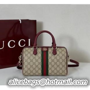 Buy Cheap Gucci Ophidia GG Canvas Medium Boston Bag 836825 Ancora Red 2025