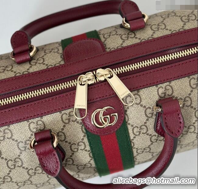 Buy Cheap Gucci Ophidia GG Canvas Medium Boston Bag 836825 Ancora Red 2025