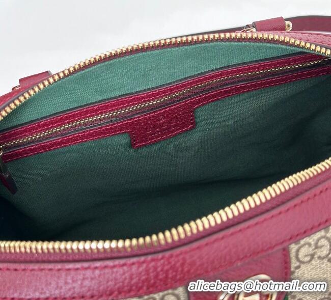 Buy Cheap Gucci Ophidia GG Canvas Medium Boston Bag 836825 Ancora Red 2025