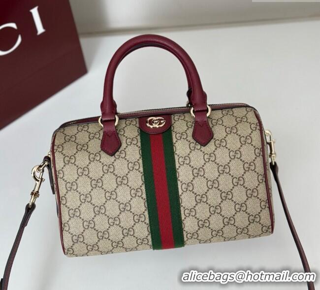 Buy Cheap Gucci Ophidia GG Canvas Medium Boston Bag 836825 Ancora Red 2025