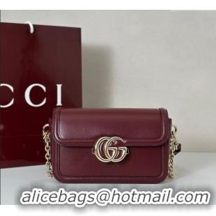 Market Sells Gucci Go Leather small shoulder bag 826761 Ancora Red 2025
