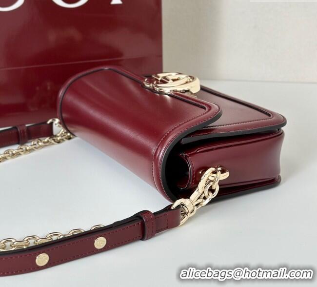 Market Sells Gucci Go Leather small shoulder bag 826761 Ancora Red 2025