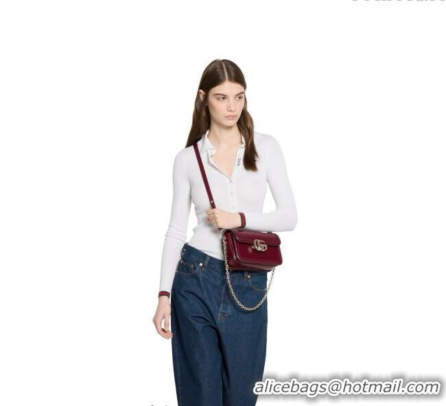 Market Sells Gucci Go Leather small shoulder bag 826761 Ancora Red 2025