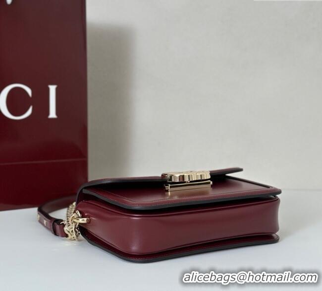 Market Sells Gucci Go Leather small shoulder bag 826761 Ancora Red 2025
