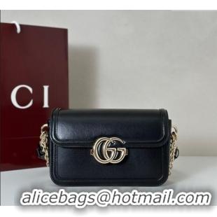 Top Quality Gucci Go Leather small shoulder bag 826761 Black 2025