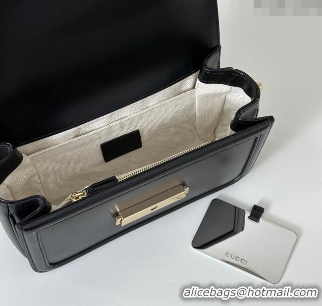 Top Quality Gucci Go Leather small shoulder bag 826761 Black 2025