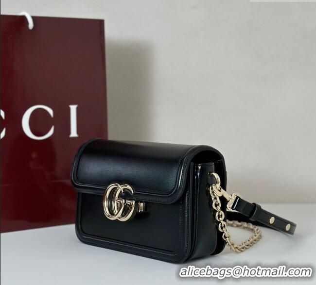 Top Quality Gucci Go Leather small shoulder bag 826761 Black 2025