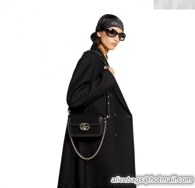 Top Quality Gucci Go Leather small shoulder bag 826761 Black 2025