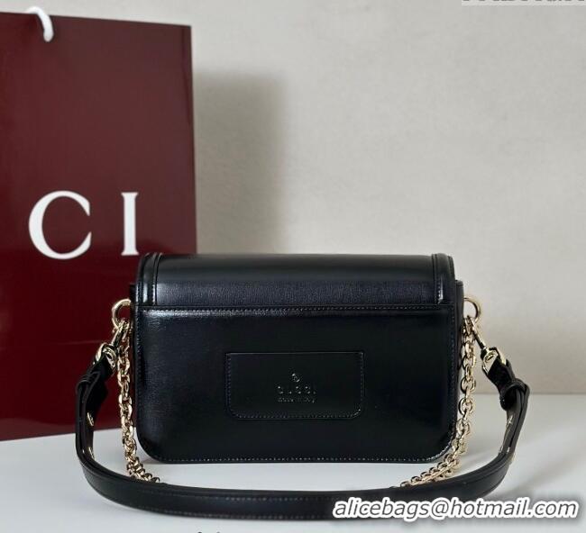 Top Quality Gucci Go Leather small shoulder bag 826761 Black 2025
