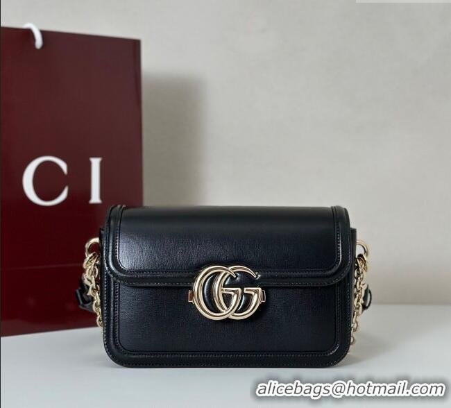 Top Quality Gucci Go Leather small shoulder bag 826761 Black 2025