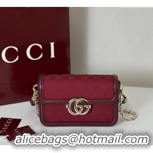 Inexpensive Gucci Go GG Canvas small shoulder bag 826761 Ancora Red 2025