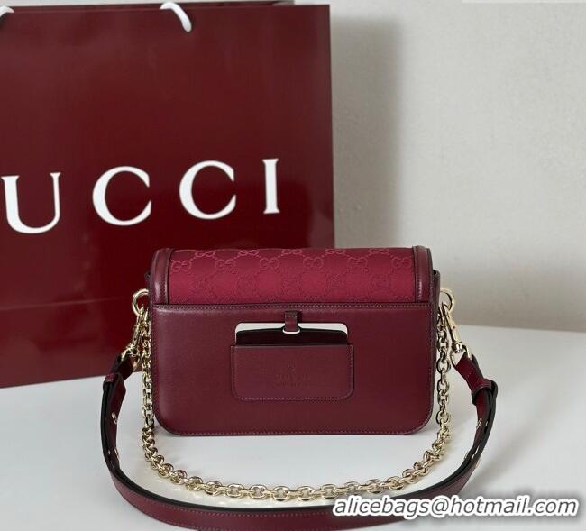 Inexpensive Gucci Go GG Canvas small shoulder bag 826761 Ancora Red 2025