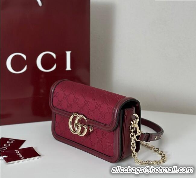 Inexpensive Gucci Go GG Canvas small shoulder bag 826761 Ancora Red 2025