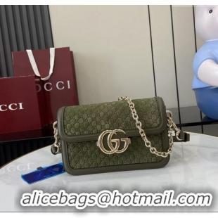 Top Quality Gucci Go Suede small shoulder bag 826761 Forest Green 2025