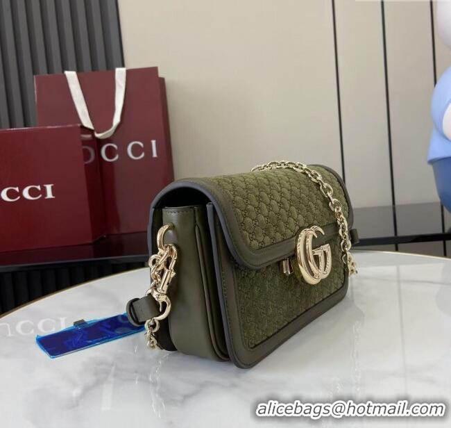 Top Quality Gucci Go Suede small shoulder bag 826761 Forest Green 2025