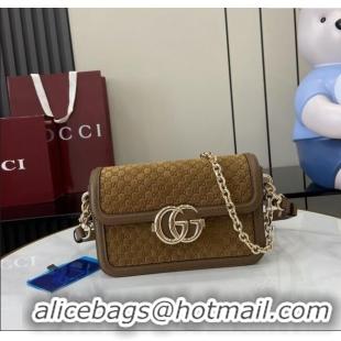 Top Quality Gucci Go Suede small shoulder bag 826761 Brown 2025