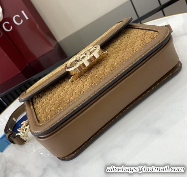 Top Quality Gucci Go Suede small shoulder bag 826761 Brown 2025