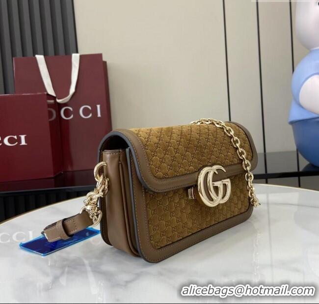 Top Quality Gucci Go Suede small shoulder bag 826761 Brown 2025