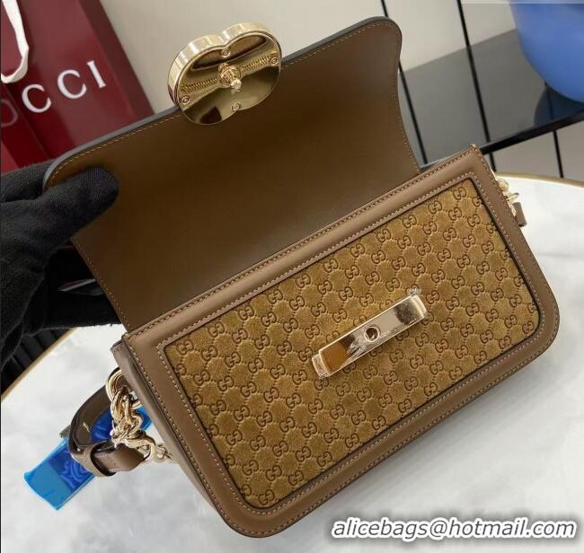 Top Quality Gucci Go Suede small shoulder bag 826761 Brown 2025