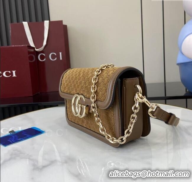 Top Quality Gucci Go Suede small shoulder bag 826761 Brown 2025