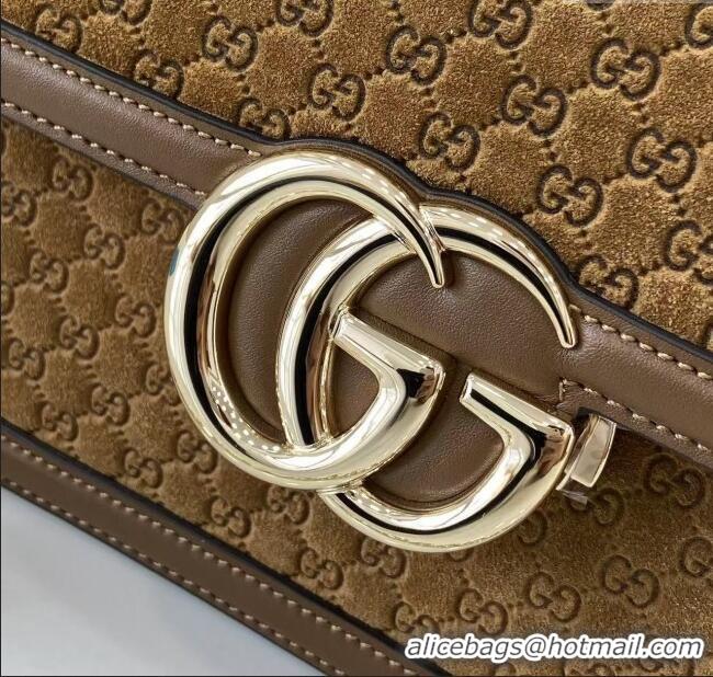 Top Quality Gucci Go Suede small shoulder bag 826761 Brown 2025
