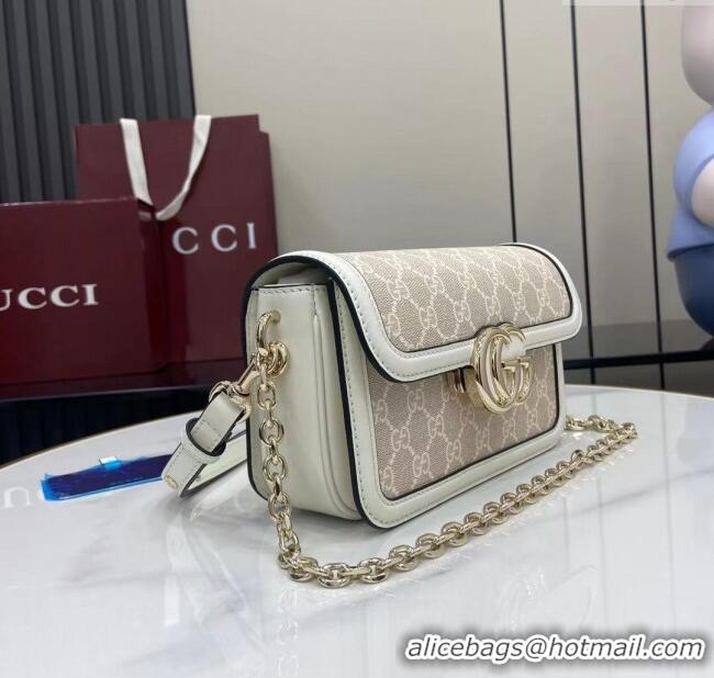 Super Quality Gucci Go GG Canvas small shoulder bag 826761 Grey 2025