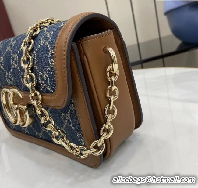 Super Quality Gucci Go GG Denim small shoulder bag 826761 Blue 2025