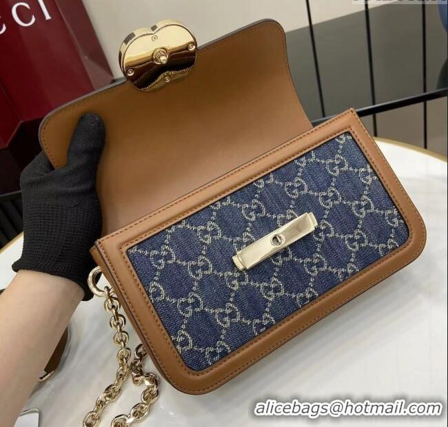 Super Quality Gucci Go GG Denim small shoulder bag 826761 Blue 2025