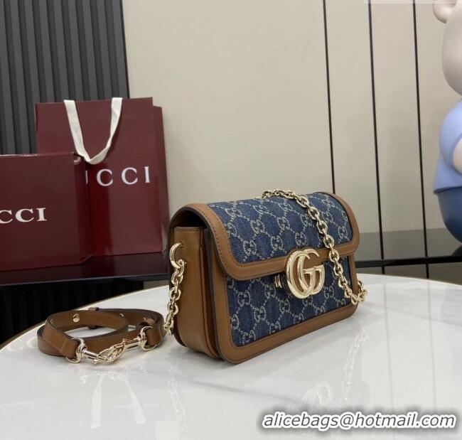 Super Quality Gucci Go GG Denim small shoulder bag 826761 Blue 2025