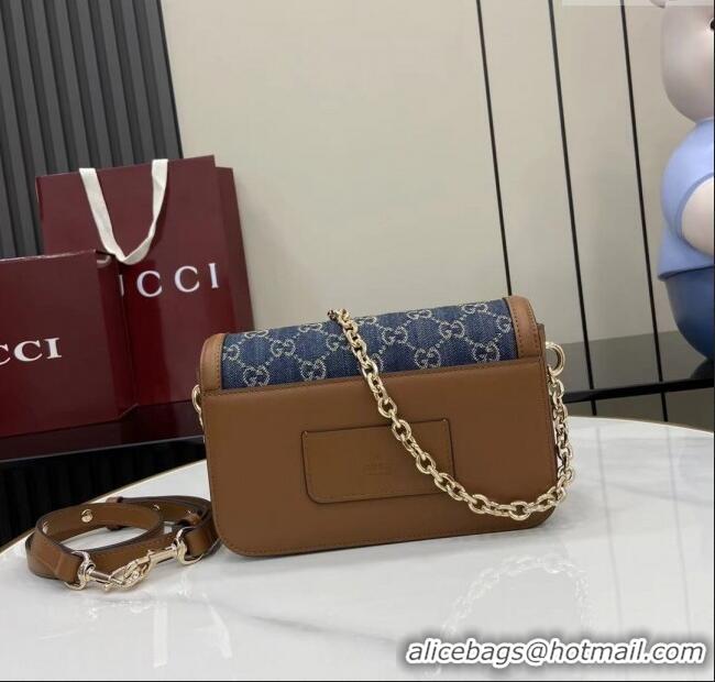 Super Quality Gucci Go GG Denim small shoulder bag 826761 Blue 2025