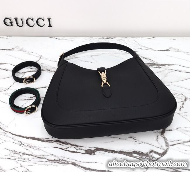 Best Price Gucci Jackie 1961 Leather large crossbody bag 810229 Black 2025