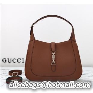 Best Quality Gucci Jackie 1961 Leather large crossbody bag 810229 Brown 2025