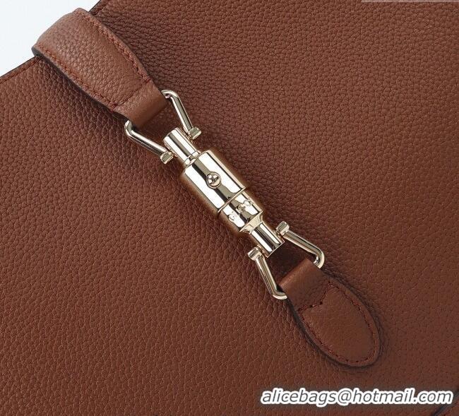 Best Quality Gucci Jackie 1961 Leather large crossbody bag 810229 Brown 2025