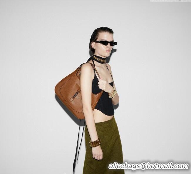 Best Quality Gucci Jackie 1961 Leather large crossbody bag 810229 Brown 2025