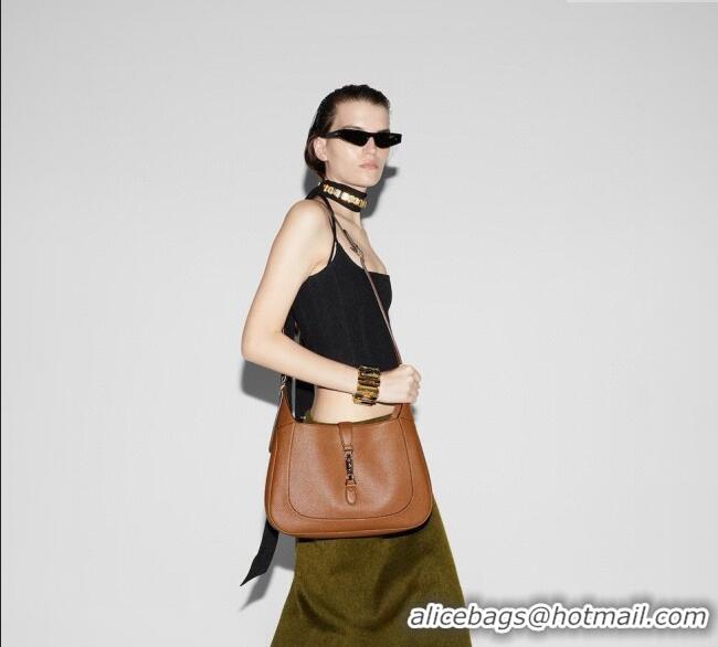Best Quality Gucci Jackie 1961 Leather large crossbody bag 810229 Brown 2025
