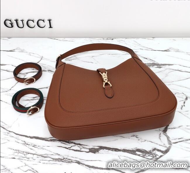 Best Quality Gucci Jackie 1961 Leather large crossbody bag 810229 Brown 2025