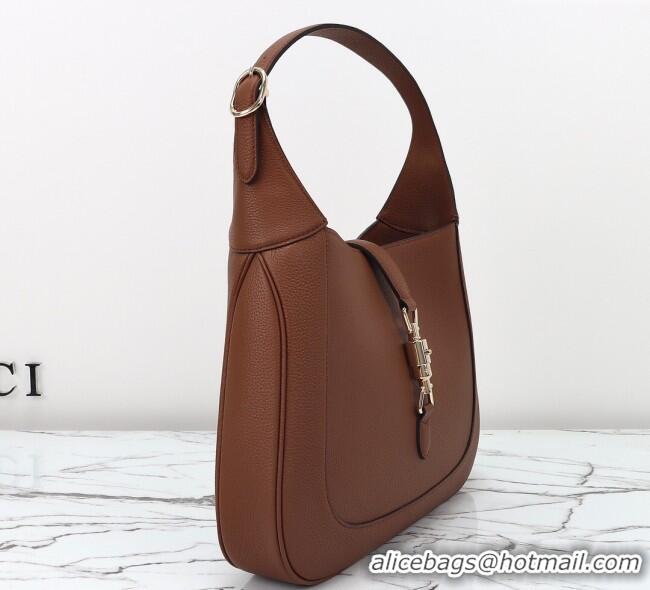 Best Quality Gucci Jackie 1961 Leather large crossbody bag 810229 Brown 2025