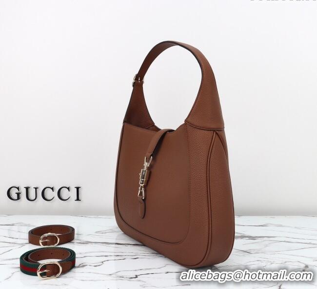 Best Quality Gucci Jackie 1961 Leather large crossbody bag 810229 Brown 2025